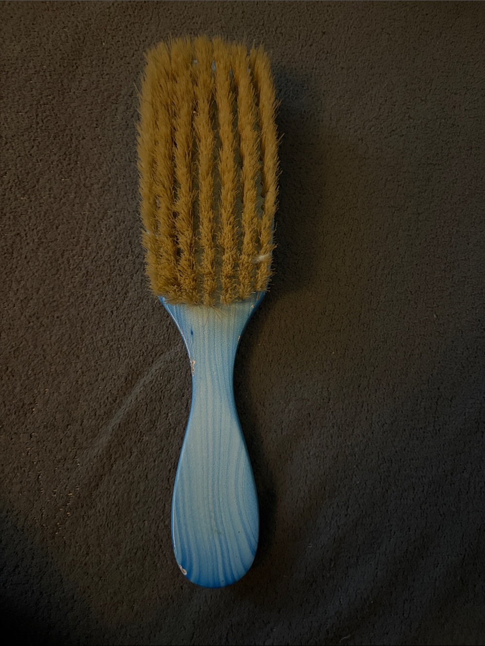 Torino Blue Handheld wave Brush with Natural Bristles